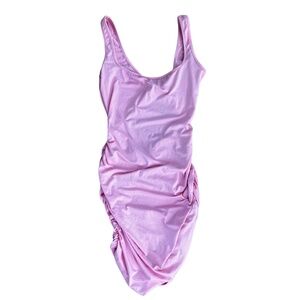 Women's Sleeveless Bodycon Pink Mini Dress,  With Bow Tie Back